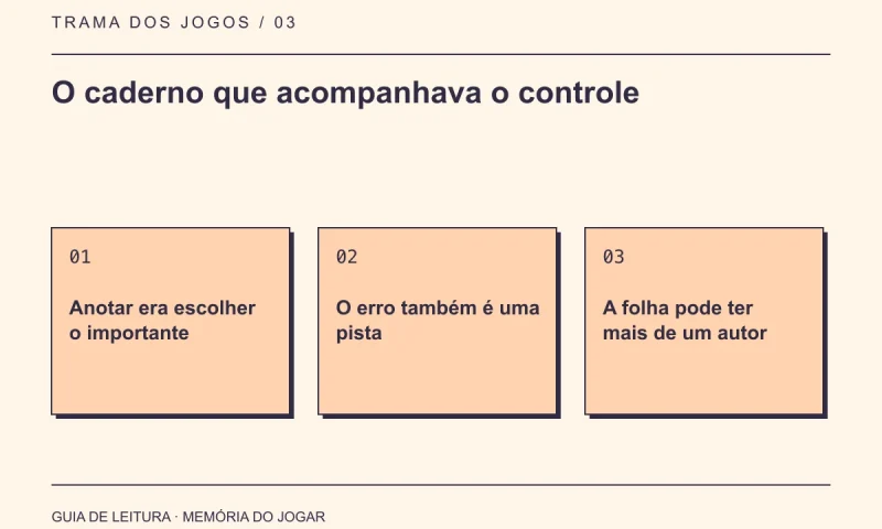 Guia de leitura: O caderno que acompanhava o controle
