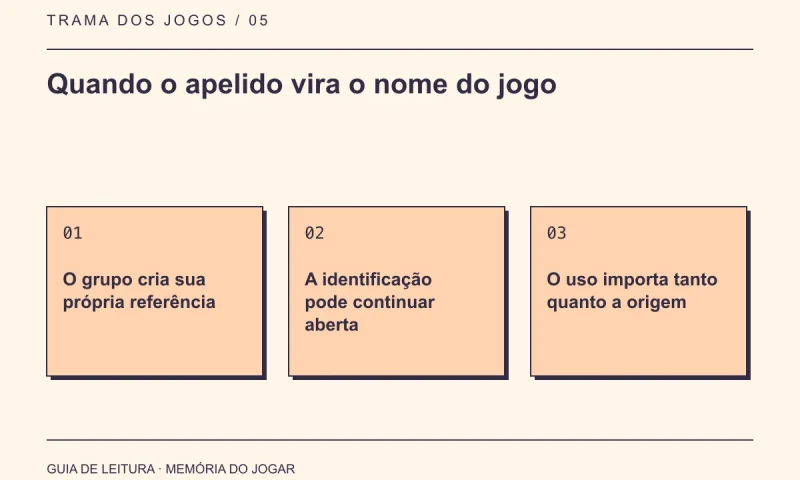 Guia de leitura: Quando o apelido vira o nome do jogo